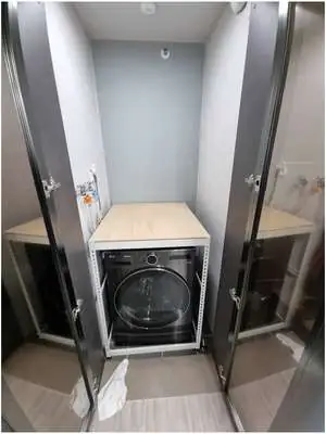 좁은 세탁장 건조기 설치 작업 과정 3