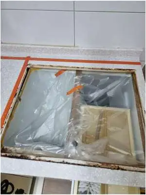 대리석 절단 3구 쿡탑 매립 작업 과정 1